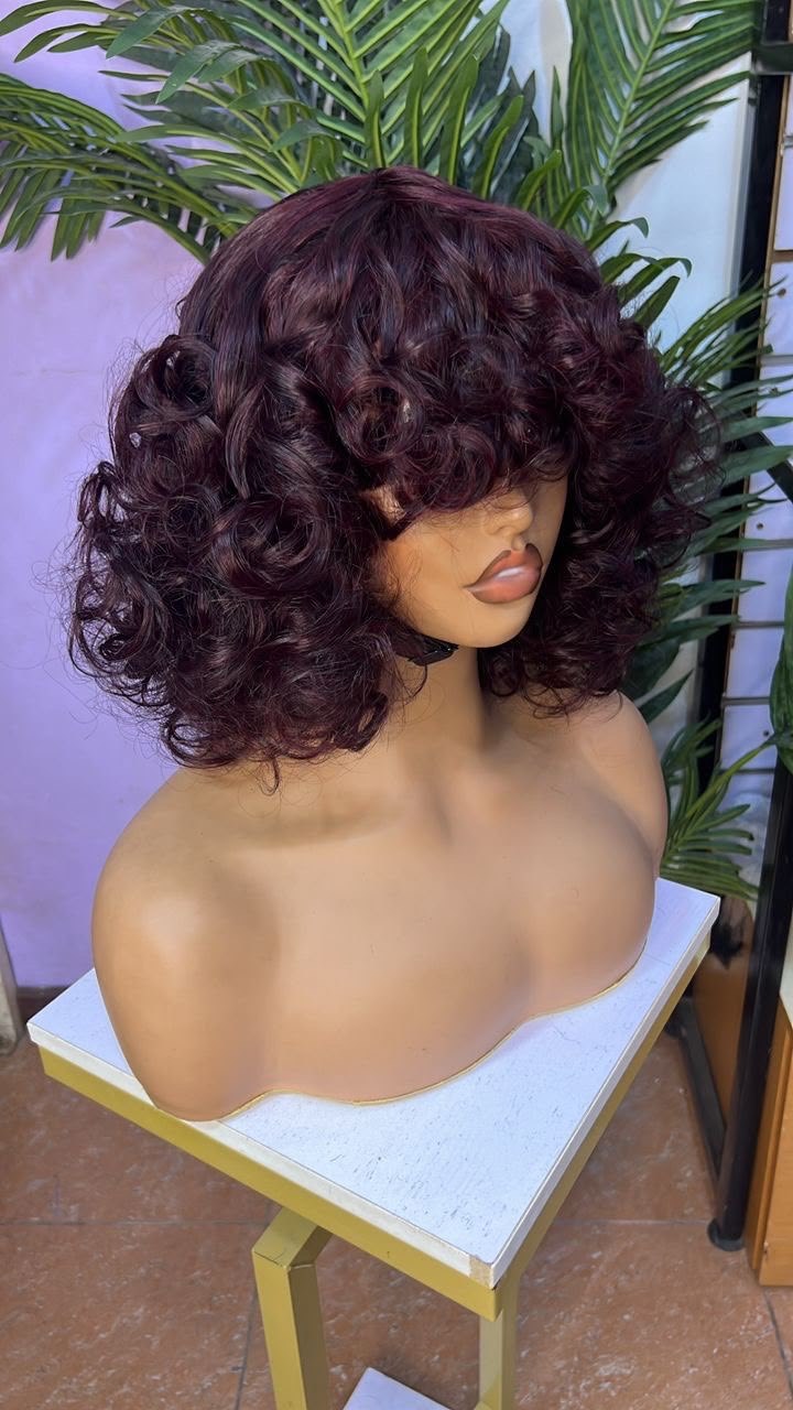 Perruque bob lisse noir lace front