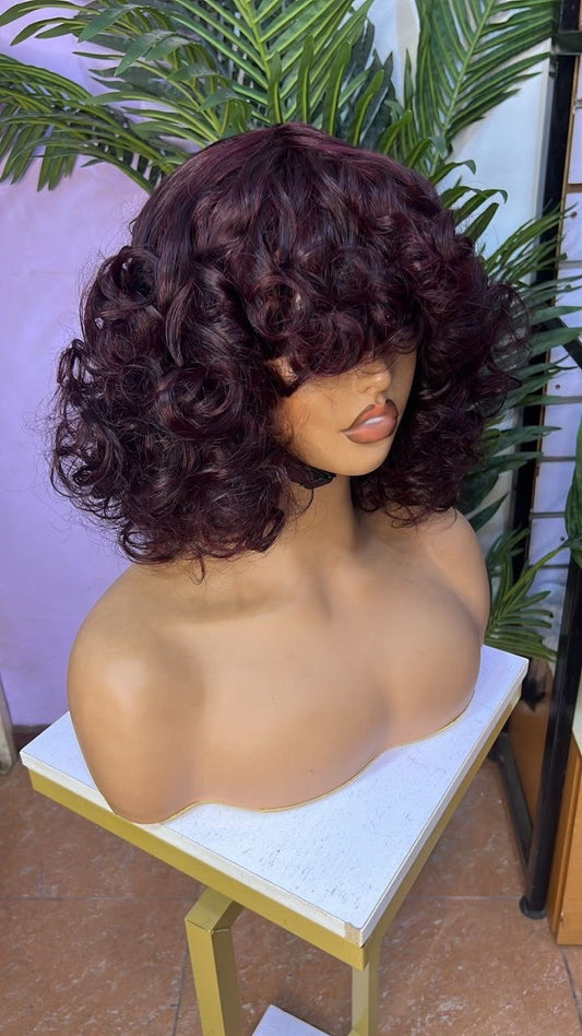 Perruque bob lisse noir lace front